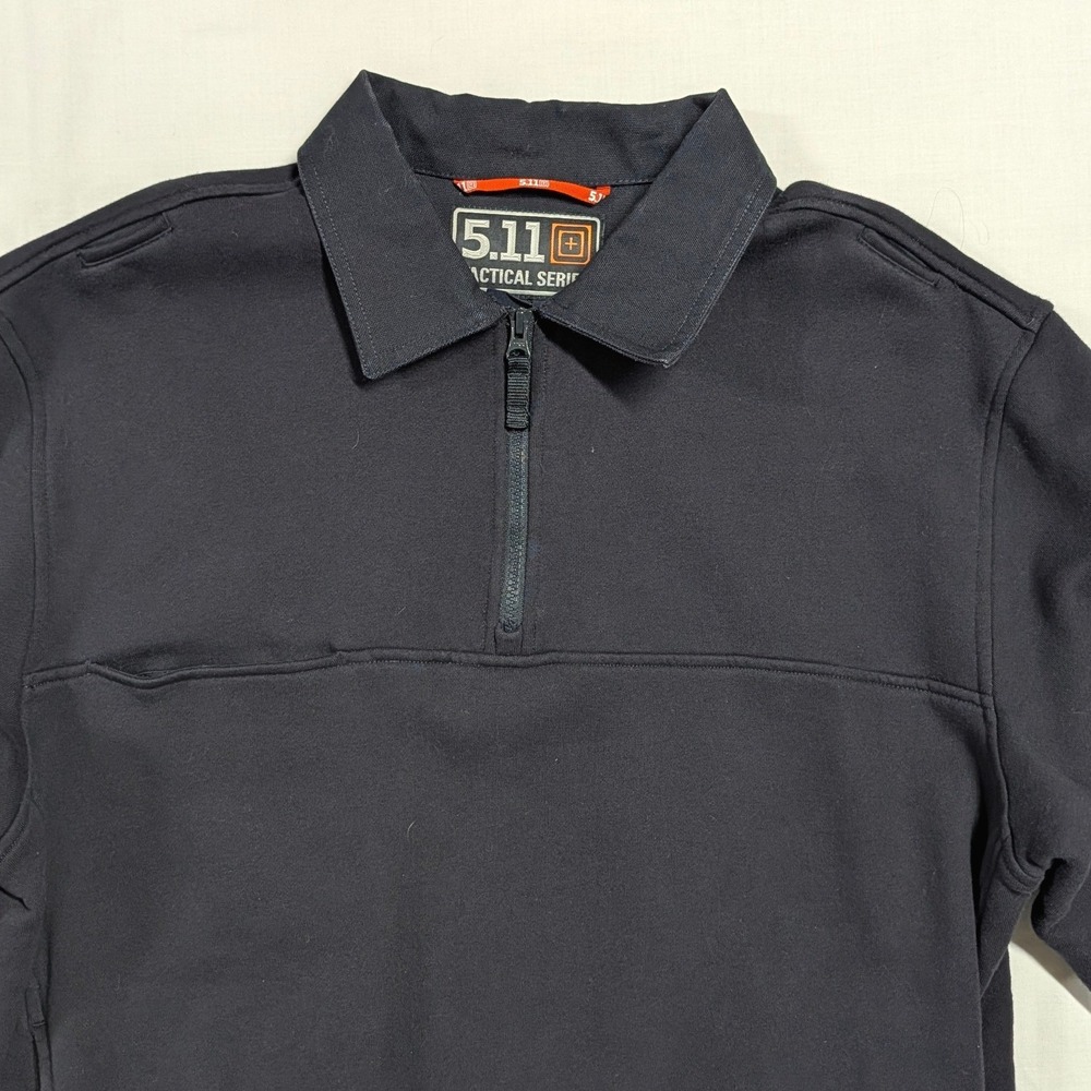 5.11 Tactical Series Mens Blue 1/4 Zip Job Shirt Fleece Pullover Large